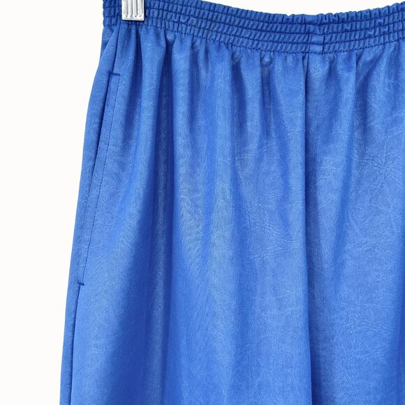 Vintage Pierre Lamonte Blue Chintz Print Elastic Waist Pants W/ Pockets USA MADE - Picture 2 of 5